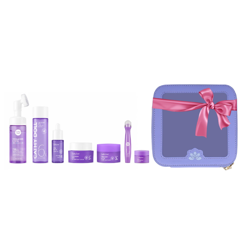 Cathy Doll Collagen & Hya Ritual Set (7-Piece) + FREE Cataleya Santorini Case